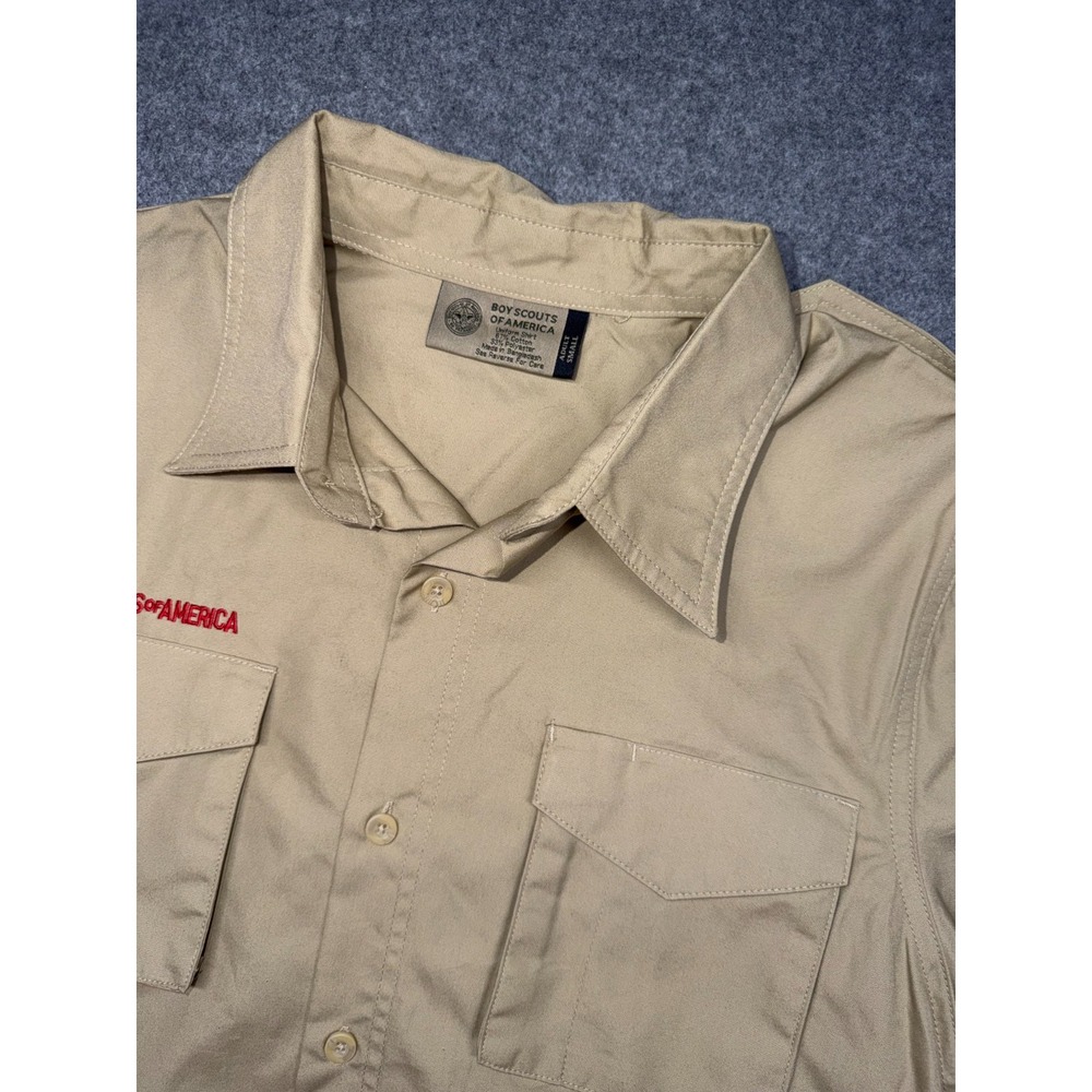 Boy Scout of America BSA Uniform Shirt  Mens Small No Patches Short Sleeve Tan